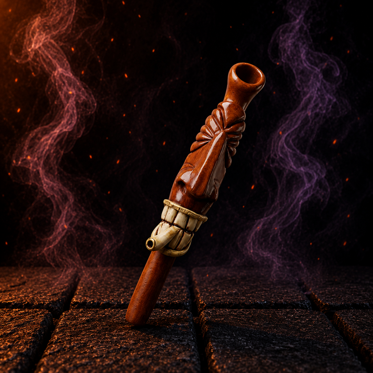 Tribal Totem Wand Pipe